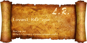 Lovasi Rózsa névjegykártya